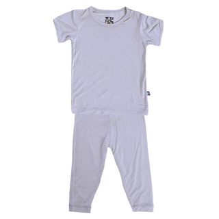 Girl's Solid Bamboo Short Sleeve Pajama Set - Lilac KicKee Pants