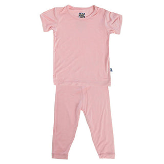 KicKee Pants Girls Solid Short Sleeve Pajama Set - Lotus | Stylish Sleepies offer designs that make bedtime beautiful.