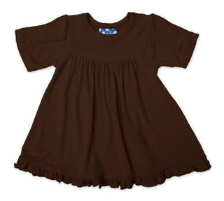 KicKee Pants Girl's Solid Short Sleeve Swing Dress - Bark