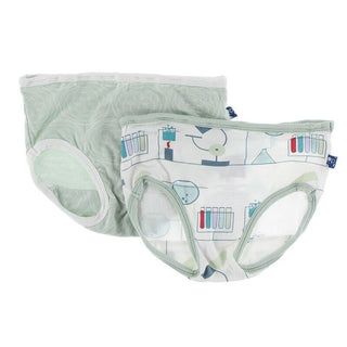 Girl's Bamboo Underwear Set - Aloe Venus Orbit and Natural Chemistry Lab KicKee Pants