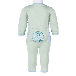 Holiday Bamboo Fitted Applique Coverall - Aloe Hello World KicKee Pants