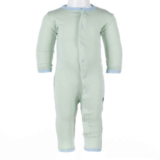 Holiday Bamboo Fitted Applique Coverall - Aloe Hello World KicKee Pants