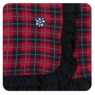 KicKee Pants Holiday Girls Ruffle Stroller Blanket - Plaid