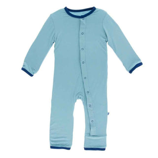 Holiday Bamboo Layette Applique Coverall - Glacier Dreidel Baby & Toddler Sleepwear