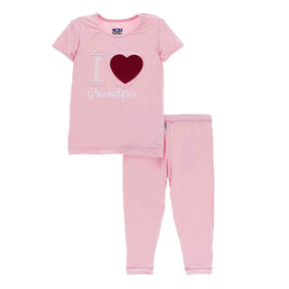 KicKee Pants Holiday Short Sleeve Applique Pajama Set, Lotus I Love Grandpa | Stylish Sleepies offer designs that make bedtime beautiful.