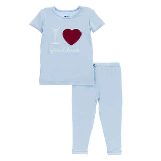 KicKee Pants Holiday Short Sleeve Applique Pajama Set, Pond I Love Grandma | Stylish Sleepies offer designs that make bedtime beautiful.