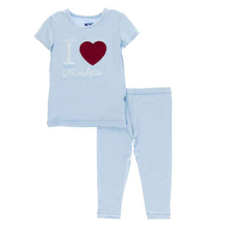 KicKee Pants Holiday Short Sleeve Applique Pajama Set, Pond I Love Grandpa | Stylish Sleepies offer designs that make bedtime beautiful.