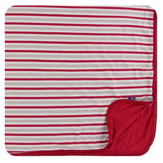 KicKee Pants Holiday Toddler Blanket - Rose Gold Candy Cane Stripe, One Size