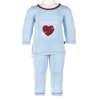 Valentine's Bamboo Long Sleeve Applique Pajama Set, Pond Sweet Heart Baby & Toddler Sleepwear