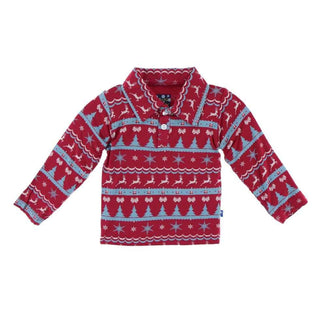 KicKee Pants Holiday Long Sleeve Polo - Nordic Print