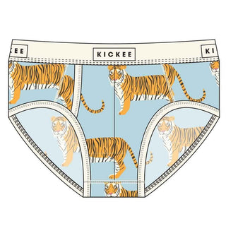 Men's Print Bamboo Brief Underwear - Spring Sky Tiger Underwear