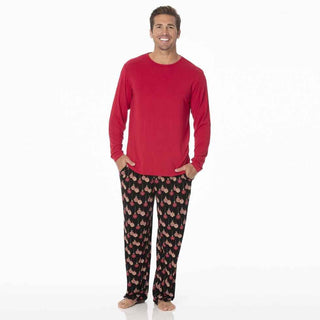 KicKee Pants KicKee Mens Print Long Sleeve Pajama Set - Midnight Ornaments | Stylish Sleepies offer designs that make bedtime beautiful.