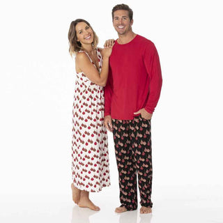 KicKee Pants KicKee Mens Print Long Sleeve Pajama Set - Midnight Ornaments