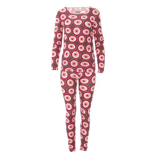 KicKee Pants Kickee Womens Print Long Sleeve FittedPajama Set - Falcon Agate Slices | Stylish Sleepies offer designs that make bedtime beautiful.