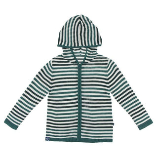 Kids Bamboo Knitted Hoodie - Wildlife Stripe Baby & Toddler Outerwear