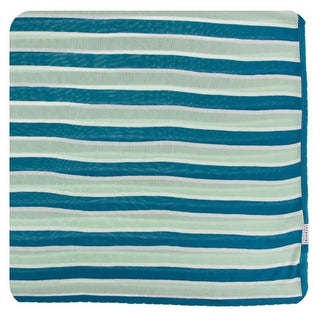 KicKee Pants Knitted Toddler Blanket - Seaside Cafe Stripe