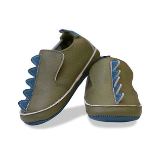 Solid Bamboo Leather Soft Sole Dinosaur Scales Shoes - Moss Green Baby & Toddler Clothing Accessories