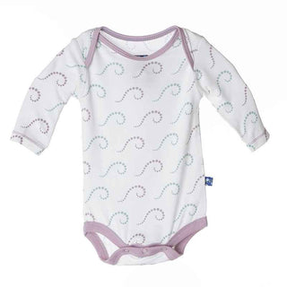 KicKee Pants Long Sleeve Bodysuit, Natural Tide