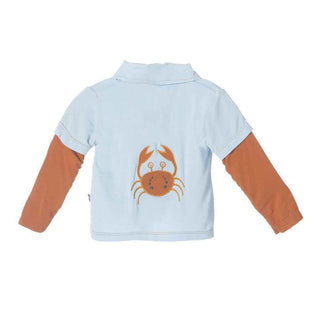 Bamboo Long Sleeve Double Layer Applique Polo Shirt, Pond Crabby Baby & Toddler Tops