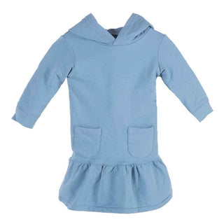 KicKee Pants Long Sleeve Fleece Hoodie Dress, Blue Moon