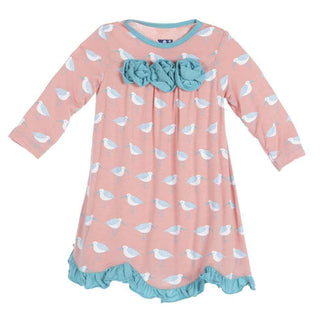 Bamboo Long Sleeve Flower Dress, Blush Sandpiper Baby & Toddler Dresses