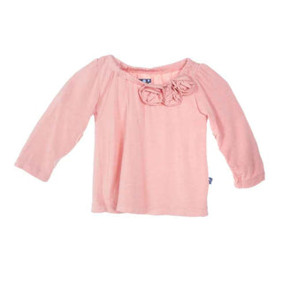 Solid Bamboo Long Sleeve Flower Tee, Blush Baby & Toddler Tops