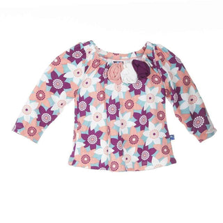 KicKee Pants Long Sleeve Flower Tee, Pasque Flower