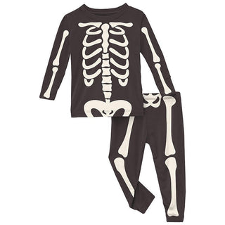 KicKee Pants Long Sleeve Full Graphic Pajama Set - Midnight Skeleton | Stylish Sleepies offer designs that make bedtime beautiful.