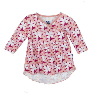 Bamboo Long Sleeve Kimono HiLo Tee, Apple Blossom Baby & Toddler Tops