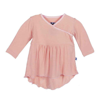 Solid Bamboo Long Sleeve Kimono HiLo Tee, Blush with Lotus Baby & Toddler Tops