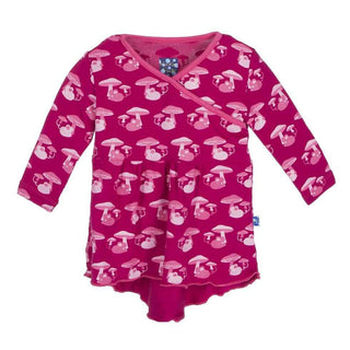 Bamboo Long Sleeve Kimono Hi Lo Tee, Rhododendron Field Mouse Baby & Toddler Tops