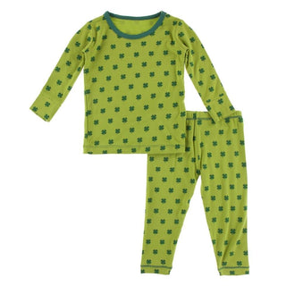 KicKee Pants Long Sleeve Pajama Set - Meadow Clover | Stylish Sleepies offer designs that make bedtime beautiful.