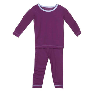 KicKee Pants Long Sleeve Pajama Set, Melody with Lilac | Stylish Sleepies offer designs that make bedtime beautiful.