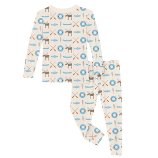 Kickee Pants Long Sleeve Pajama Set - Natural Lake Life | Baby Riddle