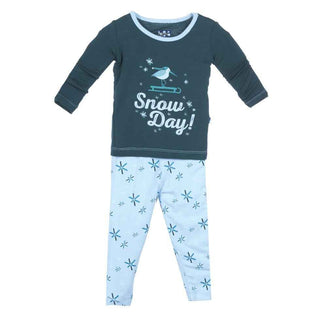 KicKee Pants Long Sleeve Pajama Set, Pond Snow | Stylish Sleepies offer designs that make bedtime beautiful.