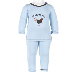 KicKee Pants Long Sleeve Pajama Set, Pond Year of the Rooster | Stylish Sleepies offer designs that make bedtime beautiful.