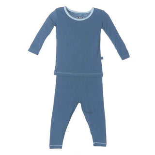 KicKee Pants Long Sleeve Pajama Set, Twilight with Pond Trim | Stylish Sleepies offer designs that make bedtime beautiful.