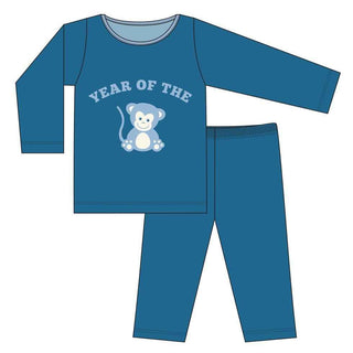 KicKee Pants Long Sleeve Pajama Set, Twilight Year of the Monkey | Stylish Sleepies offer designs that make bedtime beautiful.