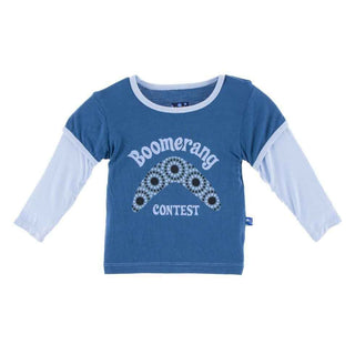 Print Bamboo Long Sleeve Double Layer Tee, Boomerang Contest Baby & Toddler Tops