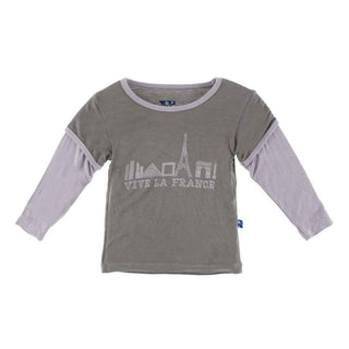 Print Bamboo Long Sleeve Double Layer Tee, Parisian Skyline Baby & Toddler Tops