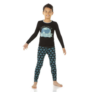 Print Bamboo Long Sleeve Pajama Set - Midnight Environmental Protection Baby & Toddler Sleepwear