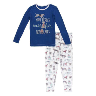 KicKee Pants Long Sleeve Piece Print Pajama Set - Natural Canine First Responders | Stylish Sleepies offer designs that make bedtime beautiful.