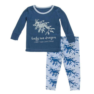 KicKee Pants Long Sleeve Piece Print Pajama Set - Pond Leafy Sea Dragon | Stylish Sleepies offer designs that make bedtime beautiful.