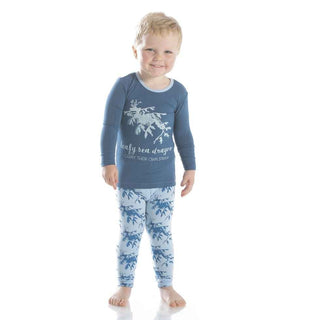 Print Bamboo Long Sleeve Pajama Set - Pond Leafy Sea Dragon Baby & Toddler Sleepwear