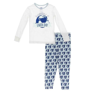 KicKee Pants Long Sleeve Piece Print Pajama Set - Spring Sky Environmental Protection | Stylish Sleepies offer designs that make bedtime beautiful.