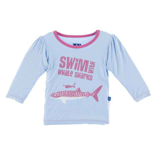 Print Bamboo Long Sleeve Puff Tee - Pond Swim with Whale Sharks Baby & Toddler Tops