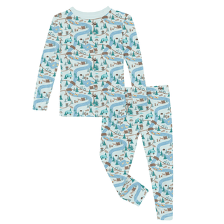 Kickee Pants Long Sleeve Pajama Set - Fresh Air Campground Map | Baby Riddle