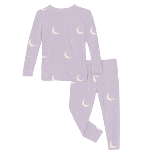 Kickee Pants Long Sleeve Pajama Set - Thistle Starry Sky & Moon | Baby Riddle