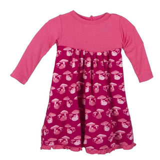 Bamboo Long Sleeve Swing Dress, Rhododendron Field Mouse Baby & Toddler Dresses