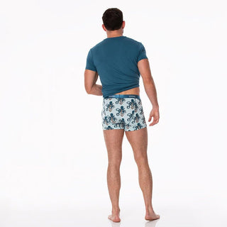 Men's Print Bamboo Boxer Brief - Spring Sky Octopus Anchor Underwear